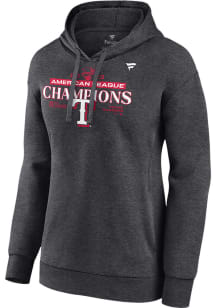 Texas Rangers Womens Charcoal 2023 LCS Champions Locker Room Hooded Sweatshirt