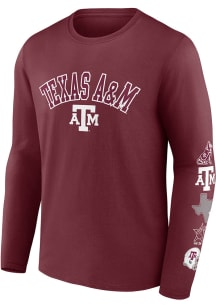 Texas A&amp;M Aggies Maroon Badging Cotton Long Sleeve T Shirt