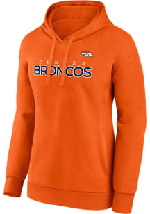 Denver Broncos Womens Orange Outline Hooded Sweatshirt