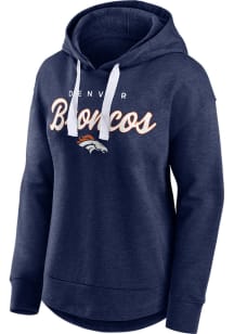 Denver Broncos Womens Navy Blue Touchdown Hooded Sweatshirt