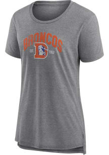 Denver Broncos Womens Grey Drop It Short Sleeve T-Shirt