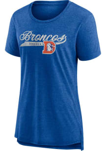 Denver Broncos Womens Blue Drop It Short Sleeve T-Shirt