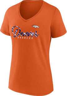Denver Broncos Womens Orange Iconic Short Sleeve T-Shirt