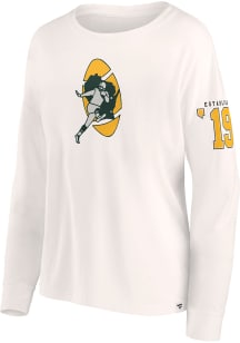 Green Bay Packers Womens White Iconic Sleeve LS Tee