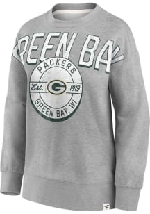 Green Bay Packers Womens Grey True Classic Crew Sweatshirt