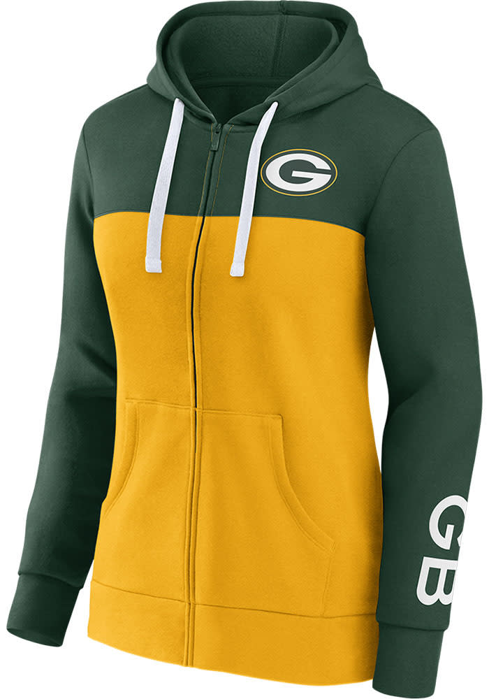 Green Bay Packers Womens GREEN The Field Long Sleeve Full Zip