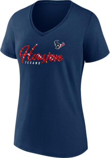 Houston Texans Womens Navy Blue Iconic Short Sleeve T-Shirt