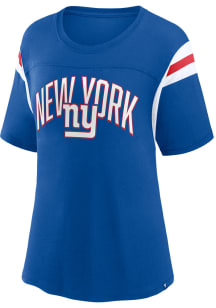 New York Giants Womens Blue Fashion Short Sleeve T-Shirt