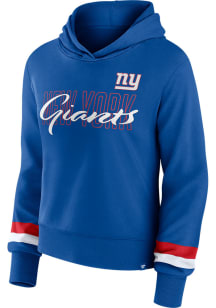 New York Giants Womens Blue Over Hooded Sweatshirt