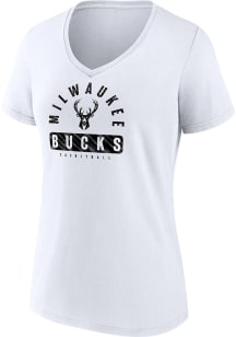 Milwaukee Bucks Womens White Iconic Short Sleeve T-Shirt