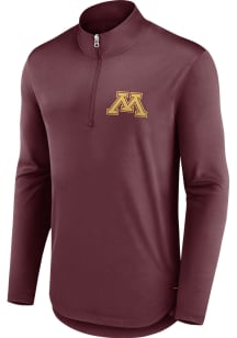 Minnesota Golden Gophers Mens Maroon Primary Logo Long Sleeve 1/4 Zip Pullover