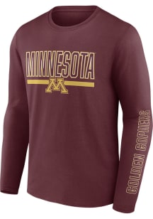 Minnesota Golden Gophers Maroon Flat Name Long Sleeve T Shirt
