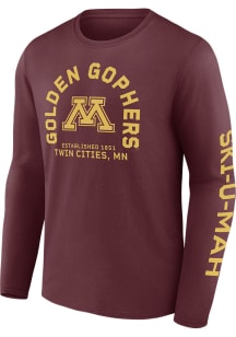 Minnesota Golden Gophers Maroon Primary Logo Long Sleeve T Shirt