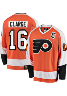 Bobby Clarke Philadelphia Flyers Mens Orange Alternate Breakaway Hockey Jersey