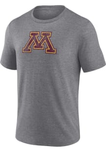 Grey Minnesota Golden Gophers Modern Tri Short Sleeve Fashion T Shirt