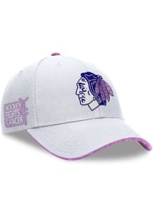 Chicago Blackhawks 2024 Hockey Fights Cancer Structured Adjustable Hat - Purple