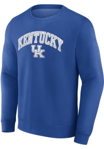 Kentucky Wildcats Mens Blue Arch Mascot Twll Long Sleeve Crew Sweatshirt