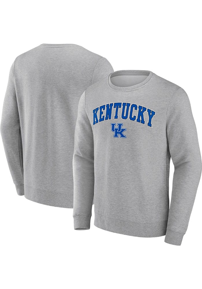 Kentucky Wildcats Mens Grey Arch Mascot Long Sleeve Crew Sweatshirt