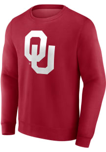 Oklahoma Sooners Mens Cardinal Primary Logo Long Sleeve Crew Sweatshirt