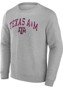 Texas A&amp;M Aggies Mens Grey Arch Mascot Twll Long Sleeve Crew Sweatshirt
