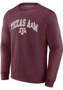 Texas A&amp;M Aggies Mens Maroon Arch Mascot Twll Long Sleeve Crew Sweatshirt