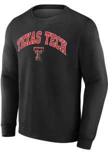 Texas Tech Red Raiders Mens Black Arch Mascot Twll Long Sleeve Crew Sweatshirt