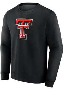 Texas Tech Red Raiders Mens Black Primary Logo Long Sleeve Crew Sweatshirt