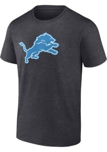 Detroit Lions Charcoal Primary Logo Short Sleeve T Shirt