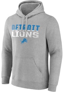Detroit Lions Mens Grey Wordmark Long Sleeve Hoodie