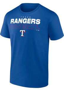 Texas Rangers Blue Stacked Baseball Short Sleeve T Shirt