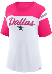 Dallas Cowboys Womens Pink Cheer Chant Short Sleeve T-Shirt