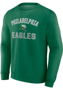 Philadelphia Eagles Mens Kelly Green Retro Heart And Soul Long Sleeve Crew Sweatshirt