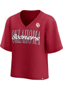 Oklahoma Sooners Womens Mesh Fashion Football Jersey - Crimson