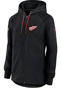 Detroit Red Wings Womens Black Rink Long Sleeve Full Zip Jacket