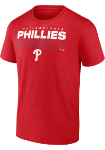 Philadelphia Phillies Red Stacked Baseball Short Sleeve T Shirt