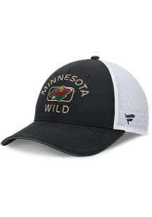 Minnesota Wild 2024 Authentic Pro Rink 2T Trucker Adjustable Hat - Black