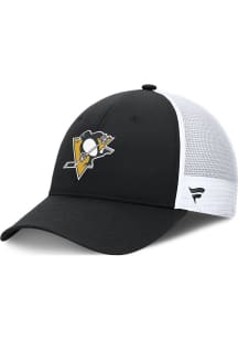 Pittsburgh Penguins 2024 Authentic Pro Rink Logo Trucker Adjustable Hat - Black