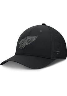 Detroit Red Wings Mens Black 2024 Authentic Pro Road Tonal Spacer Mesh Flex Hat