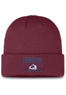 Colorado Avalanche Maroon 2024 Authentic Pro Rink Prime Patch Cuff Mens Knit Hat