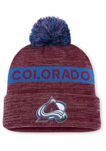 Colorado Avalanche Maroon 2024 Authentic Pro Rink Cuff Pom Mens Knit Hat