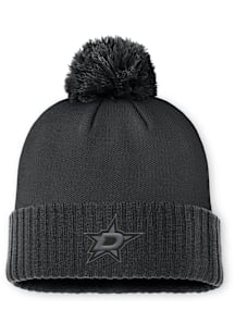 Dallas Stars Black 2024 Authentic Pro Road Tonal Cuff Pom Mens Knit Hat