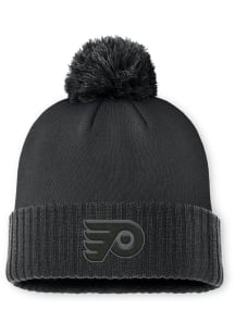 Philadelphia Flyers Black 2024 Authentic Pro Road Tonal Cuff Pom Mens Knit Hat