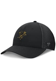 Pittsburgh Penguins Black 2024 Authentic Pro Road Tonal W Trucker Womens Adjustable Hat