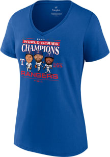 Texas Rangers Womens Blue 2023 WS Champions Star Players Player T-Shirt