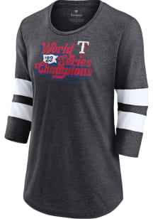 Texas Rangers Womens Charcoal 2023 WS Champions Appeal Play LS Tee