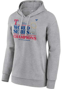 Texas Rangers Womens Grey 2023 WS Champions Locker Room Hooded Sweatshirt