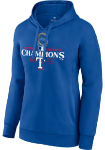 Texas Rangers Womens Blue 2023 WS Champions Official Logo Hooded Sweatshirt
