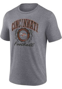 Cincinnati Bengals Grey Heritage Football Seal Short Sleeve Fashion T Shirt