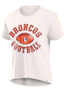 Denver Broncos Womens White Football Home Short Sleeve T-Shirt