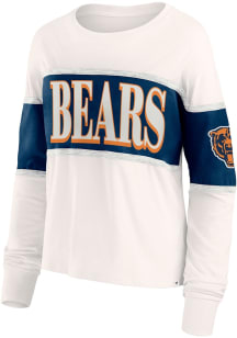 Chicago Bears Womens White Antique Block LS Tee